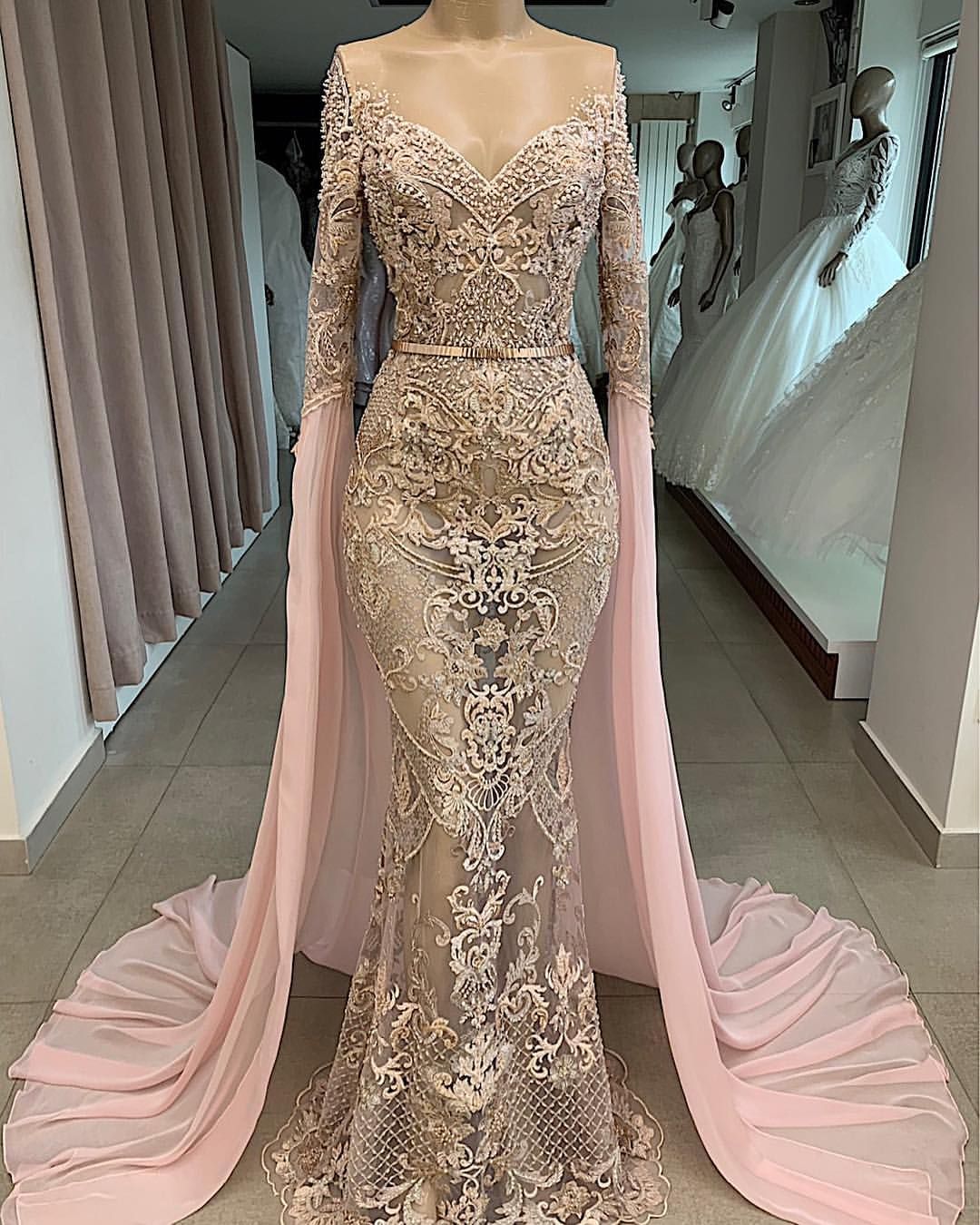 Luxuoso ver através de 2019 africanos Dubai vestidos de noite puro penhasco lace frisado vestidos de Luxuoso ver através de 2019 africanos Dubai vestidos de noite puro penhasco lace frisado vestidos de