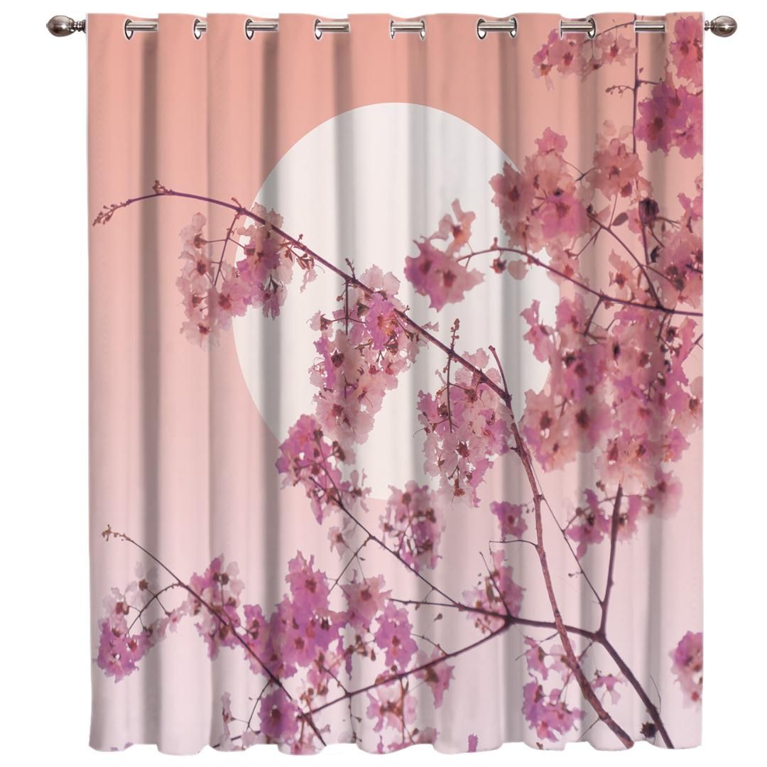 2019 Japanese Sakura Cherry Blossoms Window Treatments Curtains