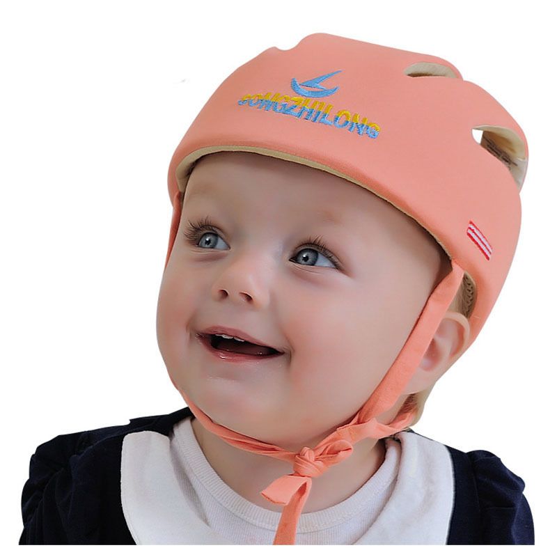 Casco de Seguridad para Bebés Sombrero de Protección Antichoque Protector de Cabeza Anti Caída con Dibujos Animados Casquillo Ajustable Anti Golpes para Niños Azul