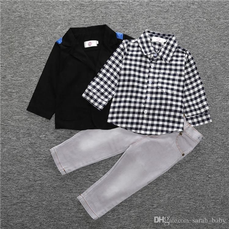 Compra 2018 Nueva Primavera Otoño Ropa Para Niños Chicos Guapos Caballero  Casual Manga Larga Enrejado Cuello En V Ropa Camisa Camiseta Chaqueta 3 Se  Barato | Entrega Rápida Y Calidad | DHgate Spain \u0026 Mexico