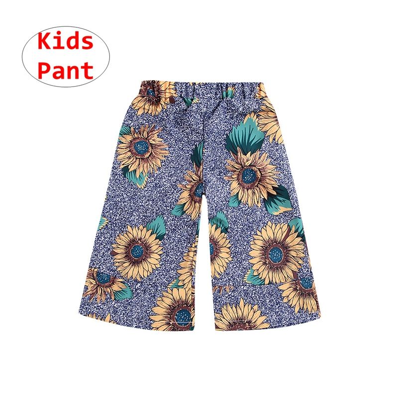 sunflower print flare pants