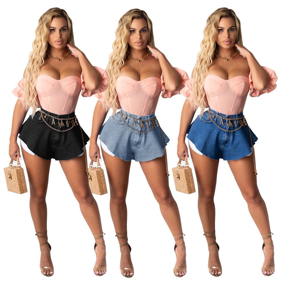 flare jean shorts
