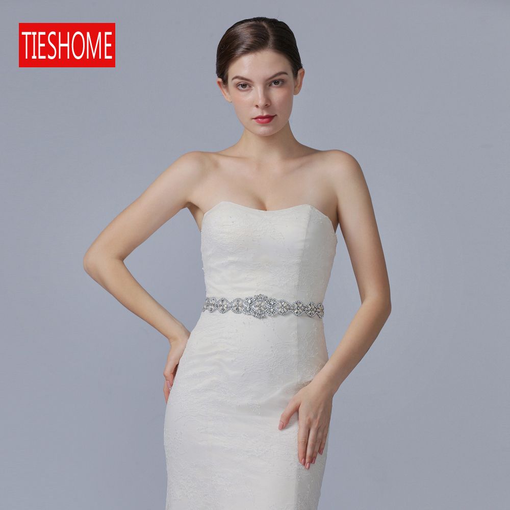 Tieshome BS161 fajas de boda cinturones de novia con accesorios de cristales vestidos de novia para Tieshome BS161 fajas de boda cinturones de novia con accesorios de cristales vestidos de novia para