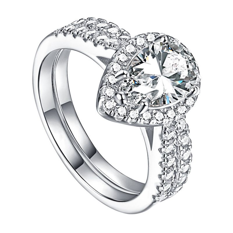 Anillo De Lujo Femenino Micropavimentación Gran Cz Promete Anillo De Lujo Femenino Micropavimentación Gran Cz Promete