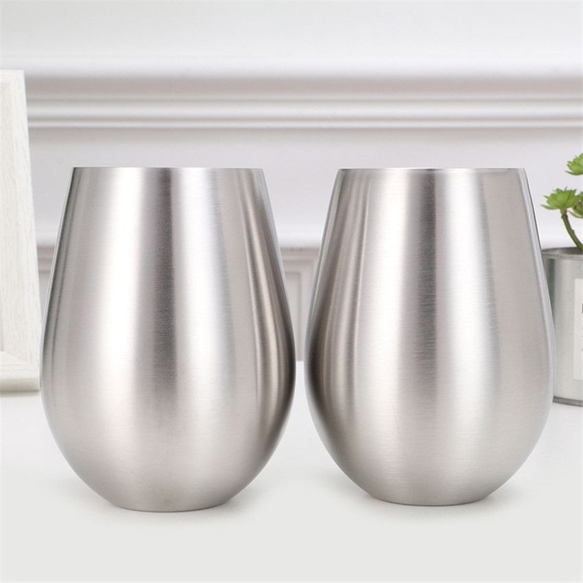 18oz Stainless Steel Red Wine Cocktail Glass Drink Beer Mug Unbreakable Cup