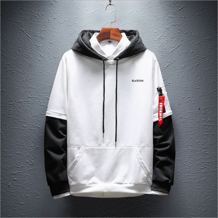Smallwin Mens Casual Patchwork Drawstring Pocket Pullover Hooded Sweatshirts Smallwin Mens Casual Patchwork Drawstring Pocket Pullover Hooded Sweatshirts