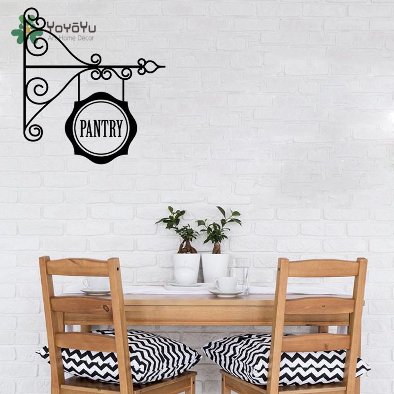 Classic Hang Iron Scroll Pattern Wall Sticker Kitchen Pantry Decal