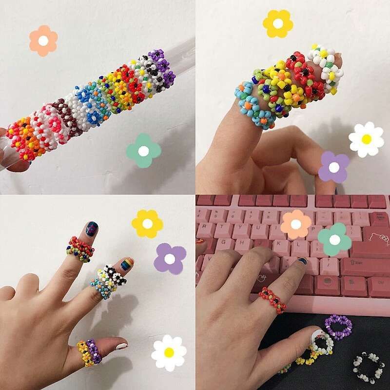 beaded elastic rings