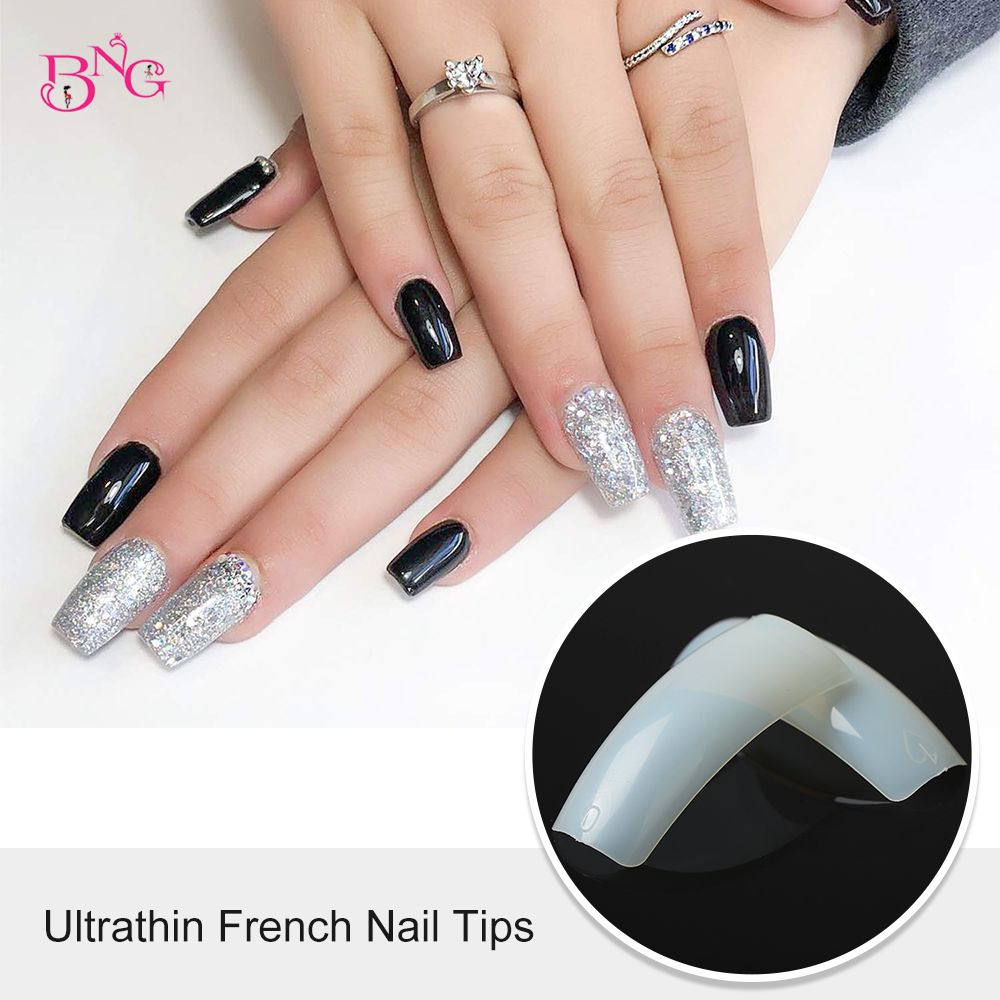 BNG 550PCS French False Nails Tips Ultra-thin Half Cover Acrylic Nails 11 Sizes for Salons and Home DIY Nail Art Design BNG 550PCS French False Nails Tips Ultra-thin Half Cover Acrylic Nails 11 Sizes for Salons and Home DIY Nail Art Design
