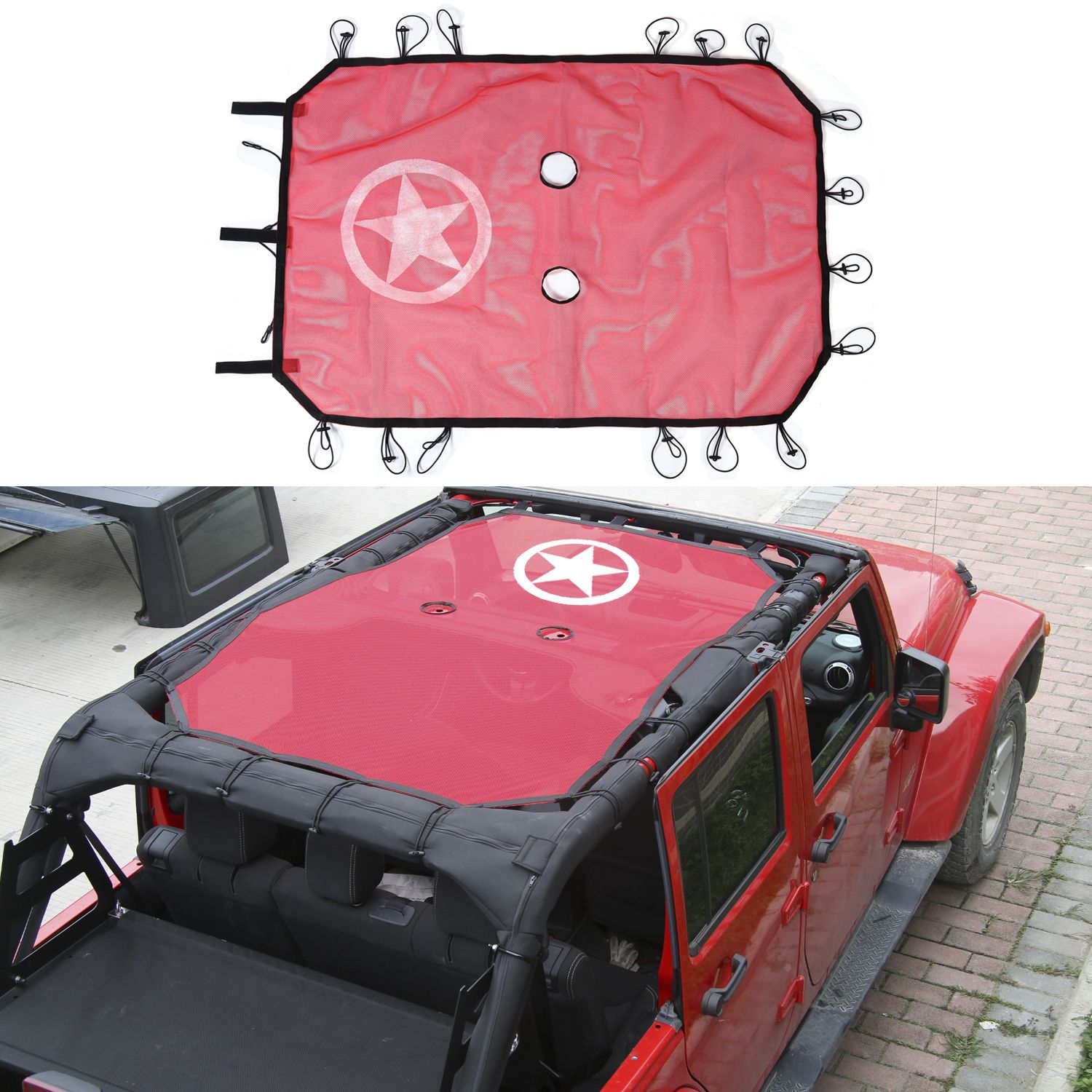 Car Sunshade Sun Protection Net For Jeep Wrangler JK 4 Doors 2007 2017