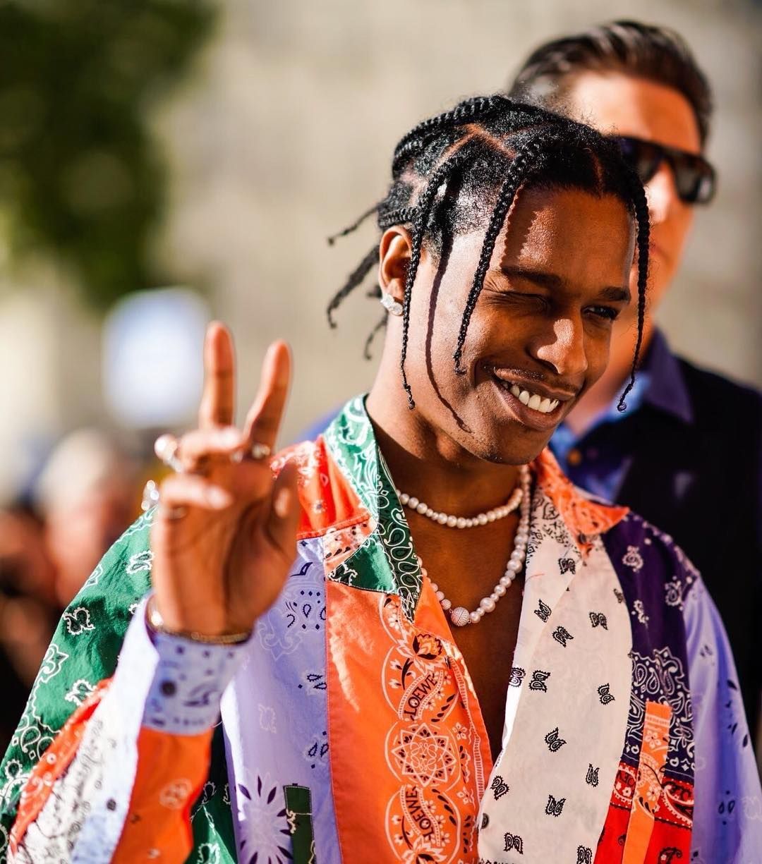Asap Rocky Wearing Pearls