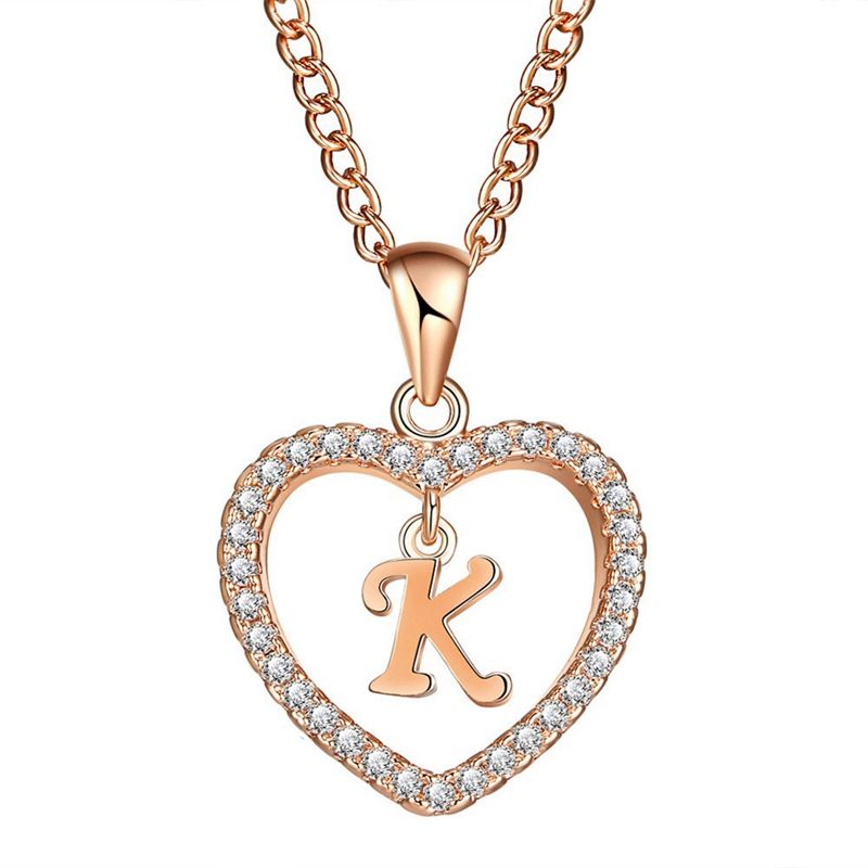 Cn /_Mode Femmes Cœur Amour Cristal Collier Chaîne avec Pendentif Bijoux