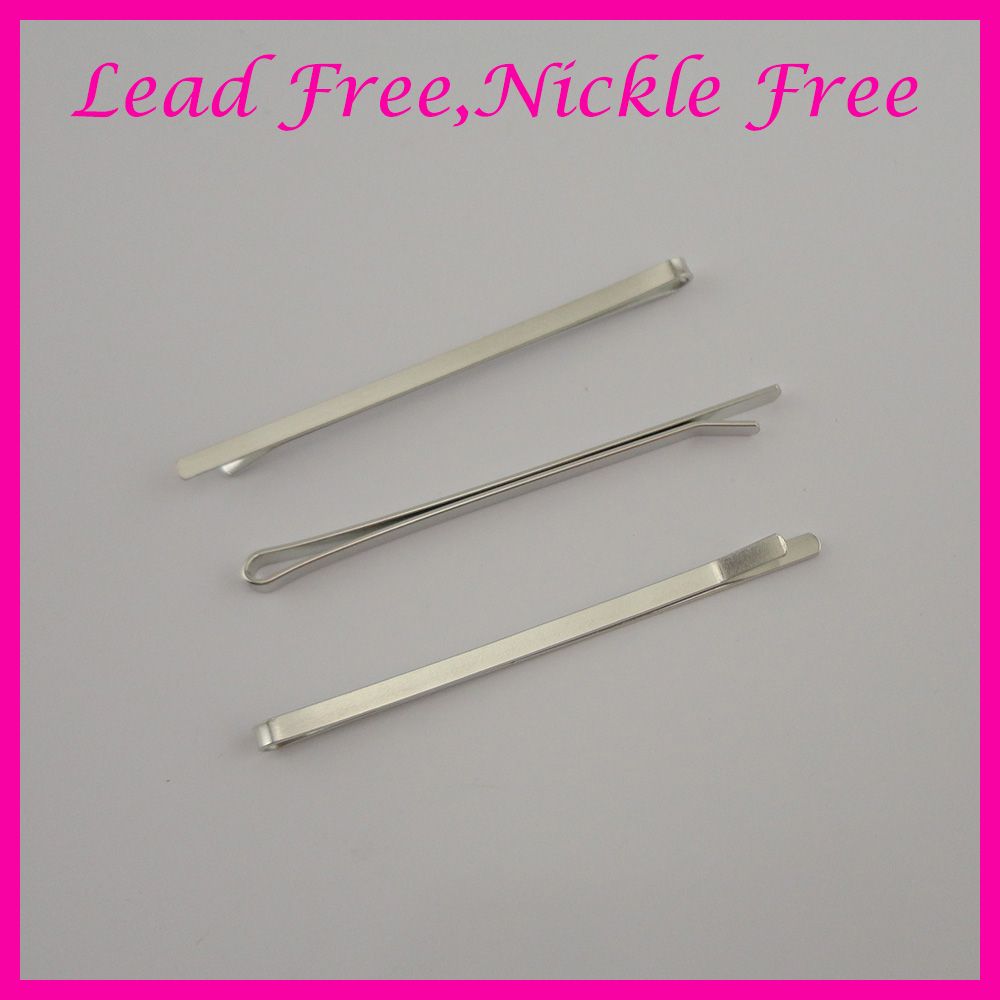2019 3 0mm 7 0cm Silver Finish Plain Flat Metal Bobby Pins For