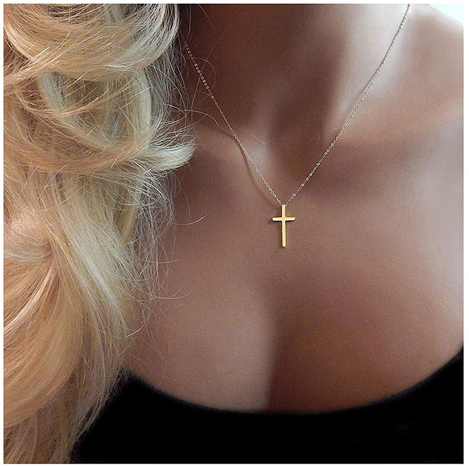 Collar colgante pequeña cruz la Mujer sencilla cruz collares Día de la Madre regalos de