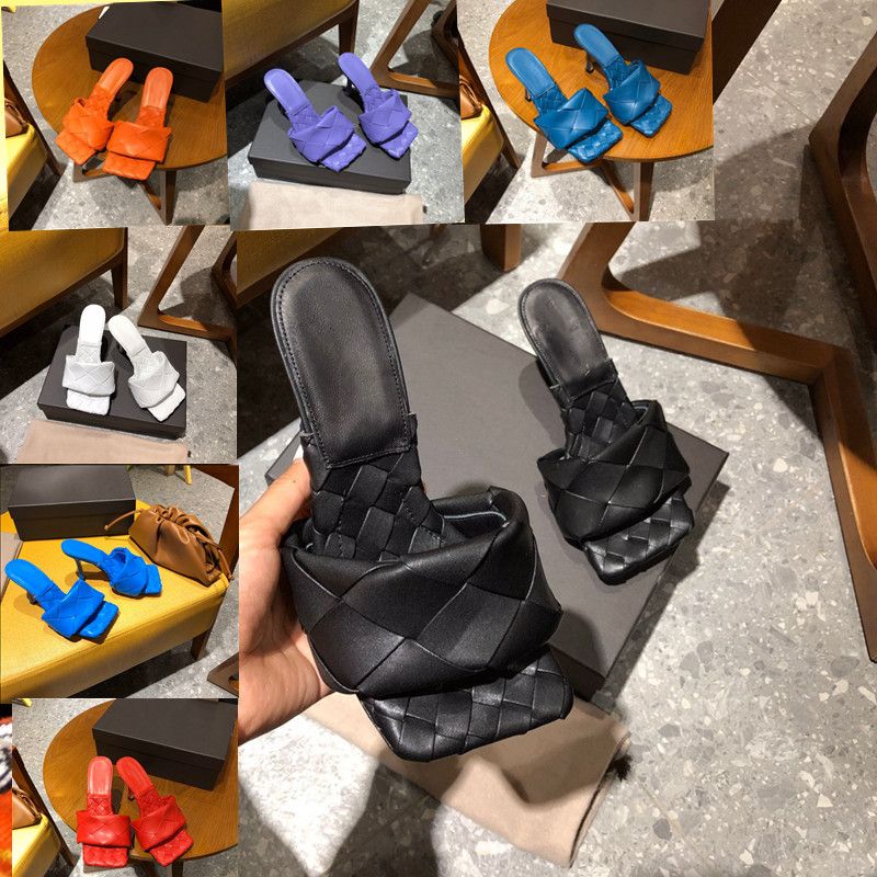 2020 Designer Womens Slippers Square Mules Shoes Nappa