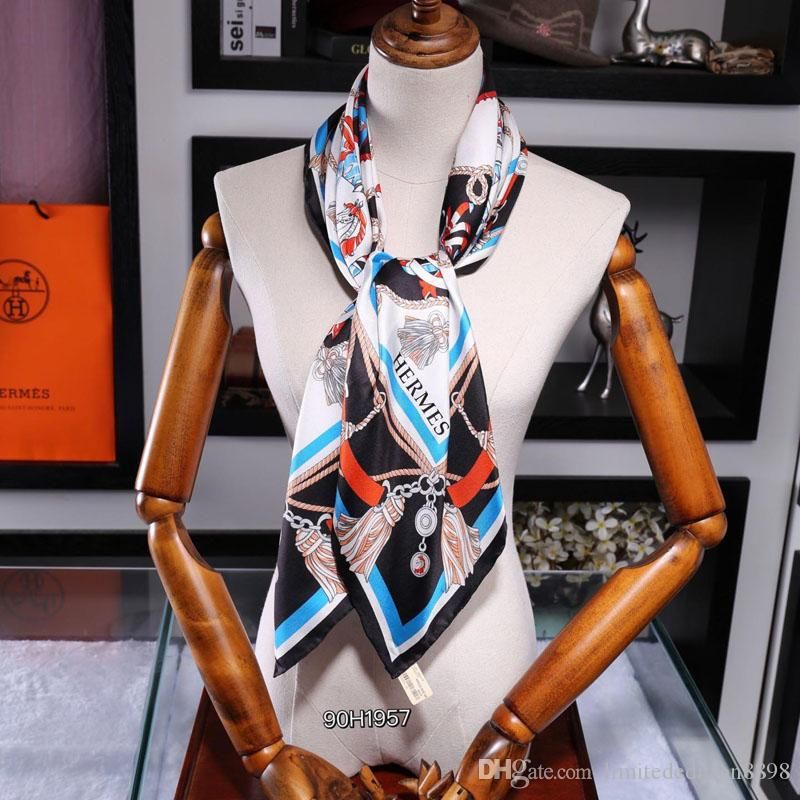 2019 Designer Scarf Luxury Scarf High Quality Brand Wool Silk Silver Thread Square Scarves For