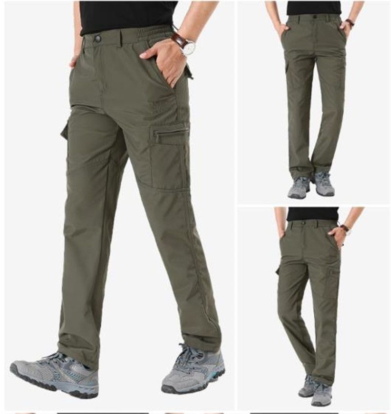 Pantalones Cargo De Secado Rápido De Color Sólido Para Hombr Pantalones Cargo De Secado Rápido De Color Sólido Para Hombr