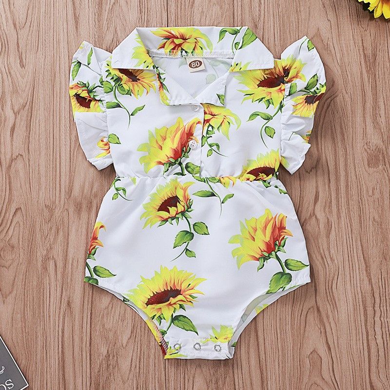 baby girl sunflower romper