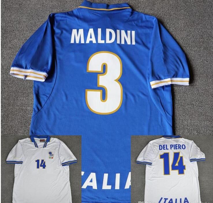 Grosshandel Trikots 1996 Italien Shirts 3 Maldini 19 Chiesa 14 Del Piero 20 Ravenelli 6 Nesta 21 Zola 96 Italia Jersey Weinlese Calcio Maglia Von Alex2002supershop 28 17 Auf De Dhgate Com Dhgate