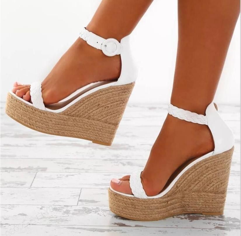 hemp platform sandals