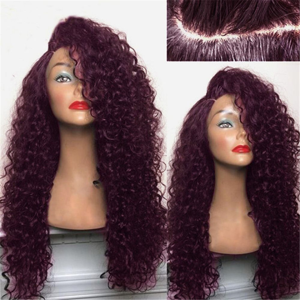 Hot Sell Yaki Style Lace Front Indian Synthetic Hair Wig Kinky