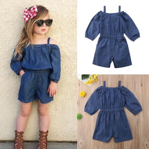 baby girl denim romper