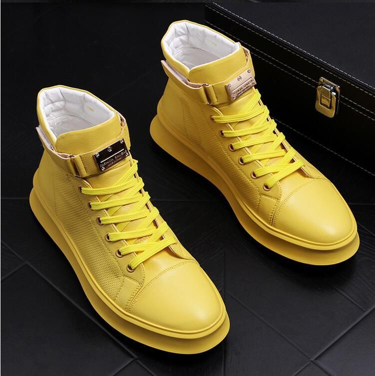 Mens yellow designer sneakers Clearance
