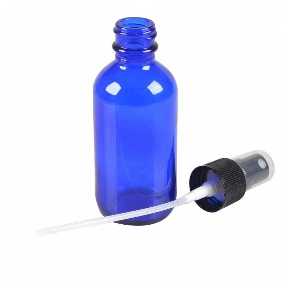 30 ml blauwe glazen fles plastic spuit