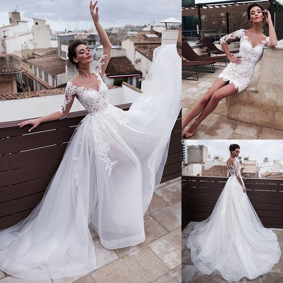 2 in 1 wedding dress plus size