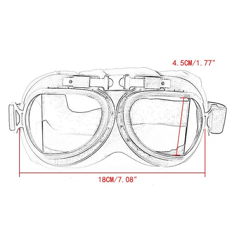 LILSIS Retro Motorcycle Goggles Vintage Moto Classic Pilot Glasses for Harley ATV Bike Copper Helmet