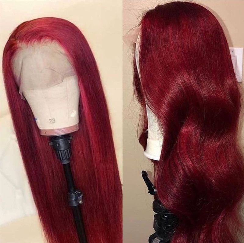 Brazilian 150 Density Full Lace Human Hair Wigs 99j Silky