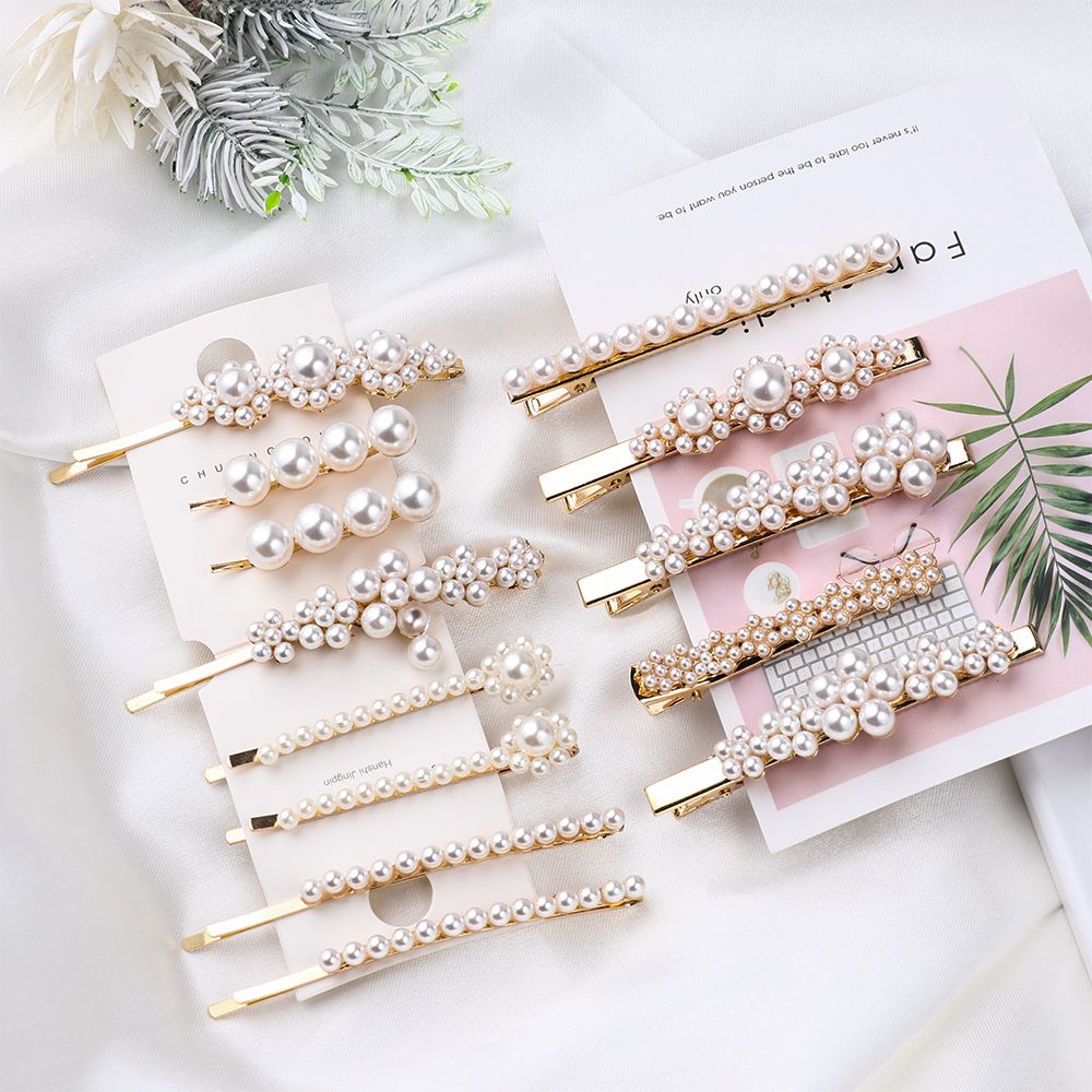 2019 Hot Elegant Fashion Korea Pearl Crystal Hair Clips Flower