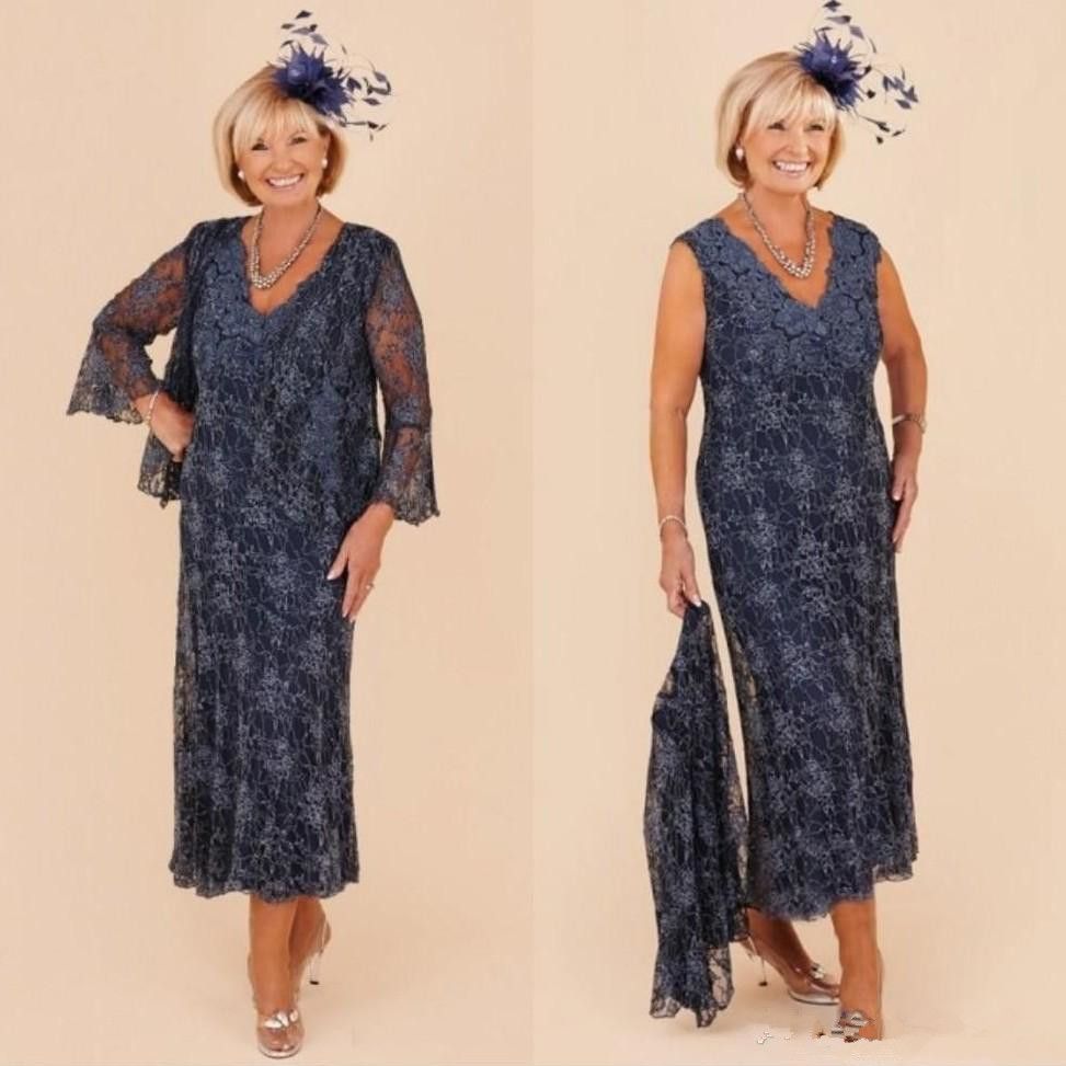 Acheter 2018 Nouvelle Manche Longue Robe Mere De Mariee Robes Bleu
