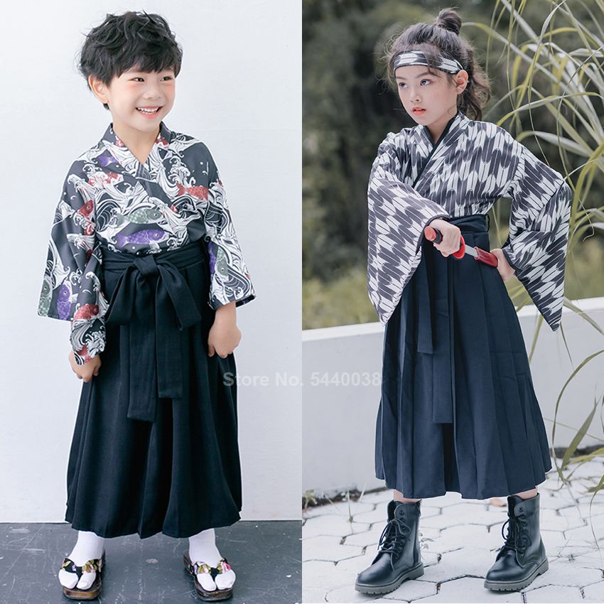 Compra Trajes Tradicionales Orientales Japoneses Para Niños Samurai Niño  Niña Yukata Kimono Conjunto De La Vendimia De Las Tapas + De La Falda De  Rendimiento Barato | Entrega Rápida Y Calidad | Es.Dhgate