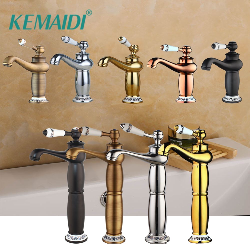 2020 Kemaidi Bathroom Faucet Antique Brass Chrome Finish Basin