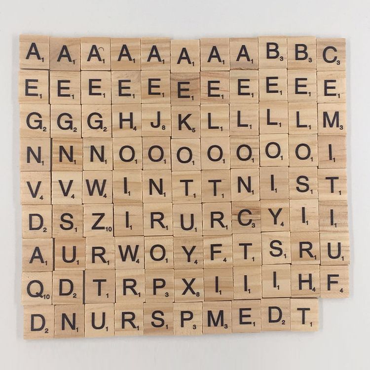 Wooden Scrabble Tiles Black Letters Numbers For Crafts Wood Alphabets Board Traditional Games Toys Games