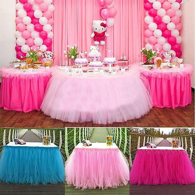 2019 Tulle Table Skirts Baby Shower Decoration For High Chair Home Textiles Party Supplies Pink Blue Event Party Supplies From Sophine11 Price