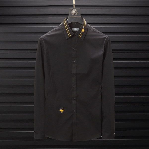 2020 New Brand Designer Men Women Shirts Collar Stripe And Queen Bee Casual Business Office Blue White Black Shirt Long Sleeve Blouse B100229v From Saturnsky 62 95 Dhgate Com