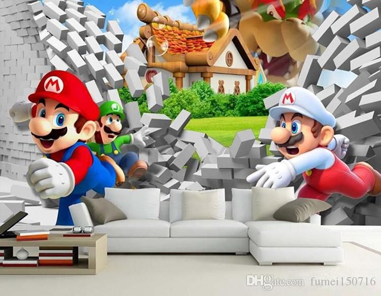 Cartoon Large Mural 3D Super Mario Wallpaper Mario Brothers Theme Pack Room Children's Room Amusement Park Wallpaper Home Decoration Cartoon Large Mural 3D Super Mario Wallpaper Mario Brothers Theme Pack Room Children's Room Amusement Park Wallpaper Home Decoration