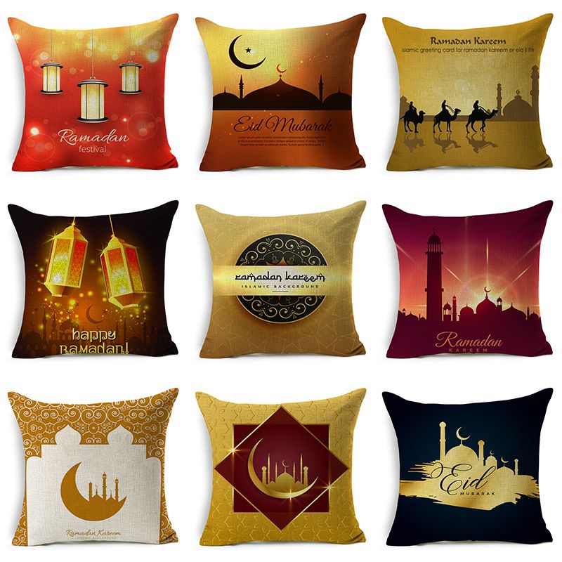Ramadan Kareem Mubarak Cushion Cover Muslim Islam Pillowcase Mat Case Pretty
