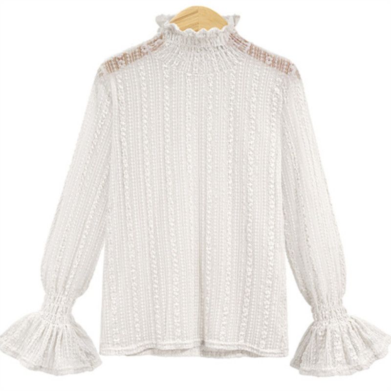 long sleeve lace shirt plus size