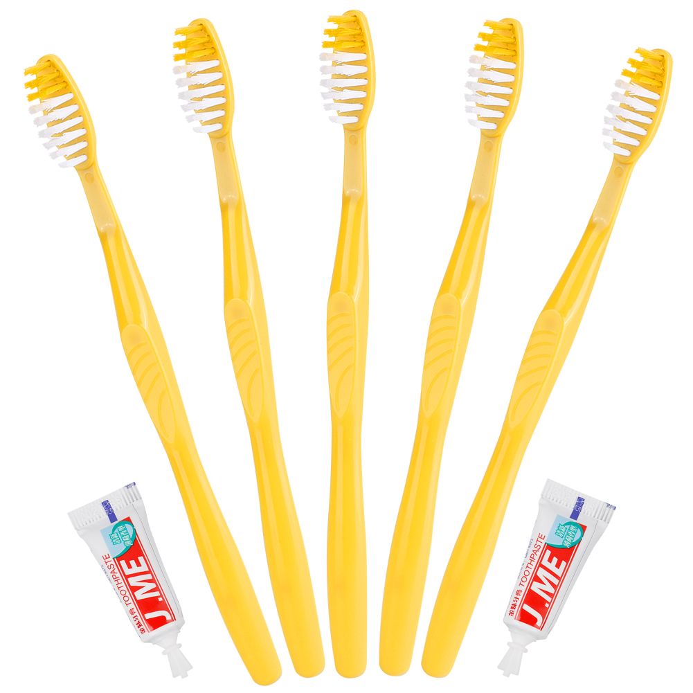 disposable toothbrush and toothpaste