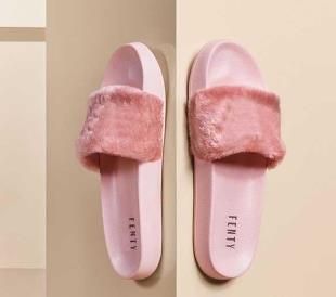 rihanna fur slippers