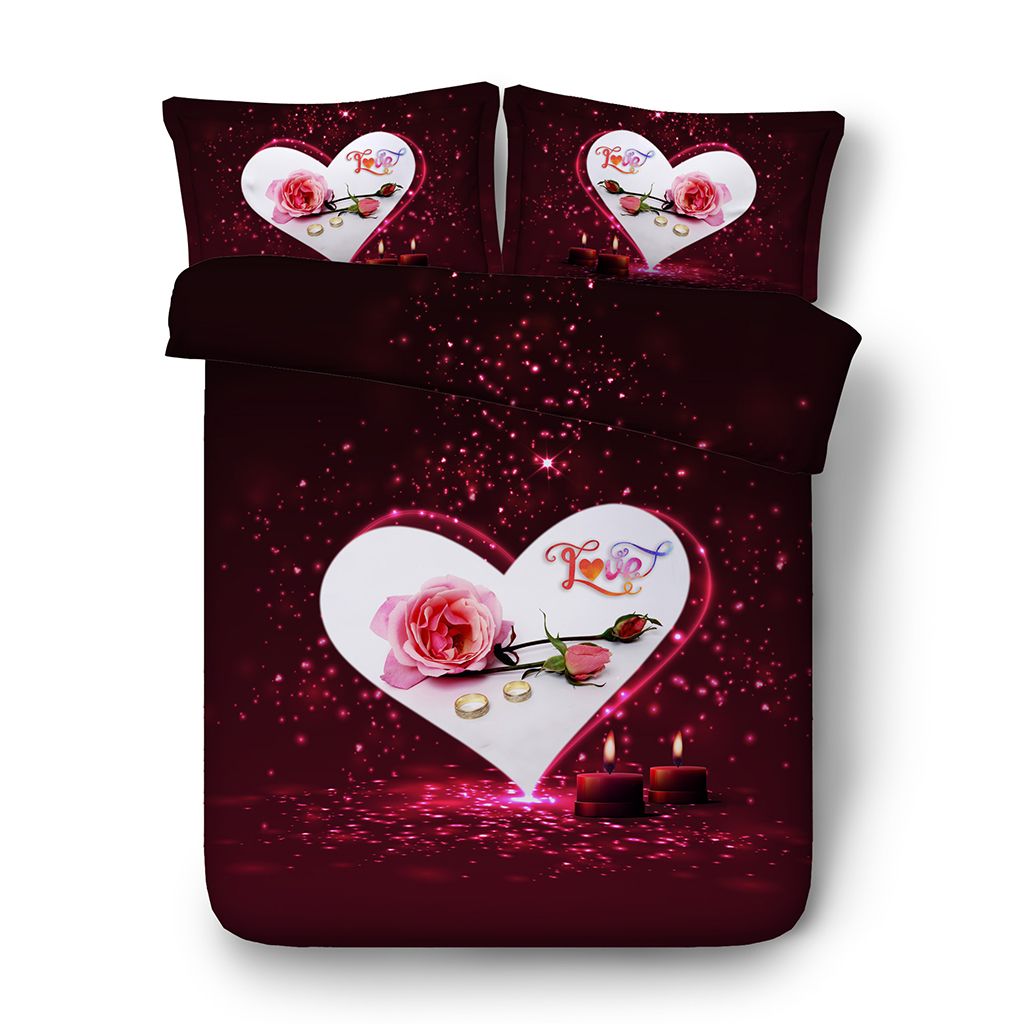 Rose Bedding Duvet 1 Gold Comforter Cover 2 Floral Pillow Shams