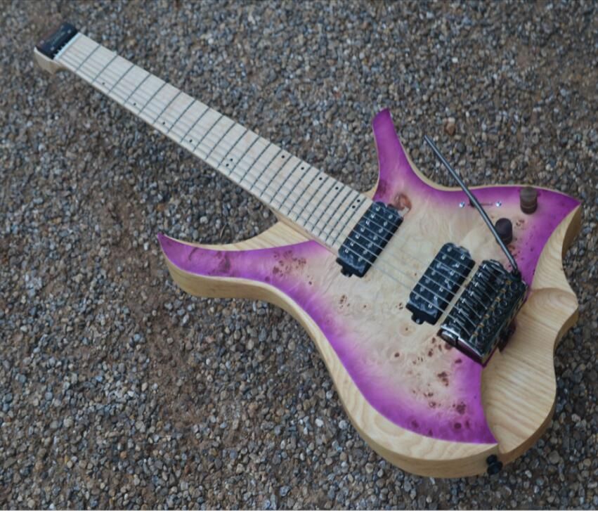 Headless Electric Guitar Kit - Headless 7 String Electric Guitar Purple Flame Maple Wood Neck Luminous Side Product Mark Flame Maple Fingerboard Cheap Electric Guitars Uk Guitar Kits From Laomajita 522 62 Dhgate Com