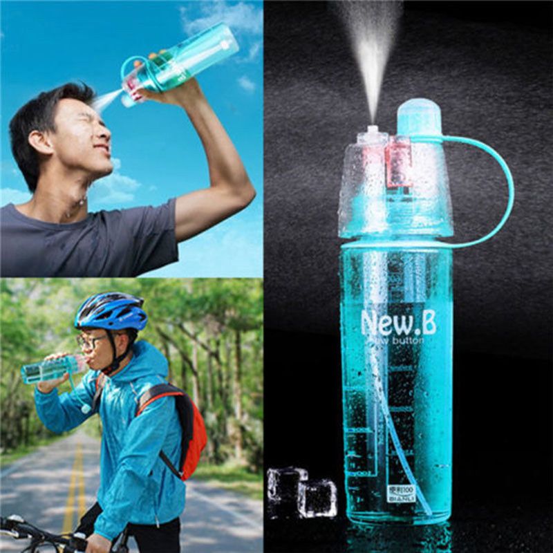 600ML Water Bottle With Straw Drink Spray Cup Climbing Hiking Outdoor Sports