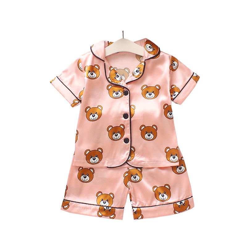 Compre Nino Nina Disenador Pijamas De Dibujos Animados Oso Inicio Desgaste De Los Sistemas De Los Ninos De Los Ninos De Dos Piezas De Manga Corta Traje De Ropa Al Por Menor