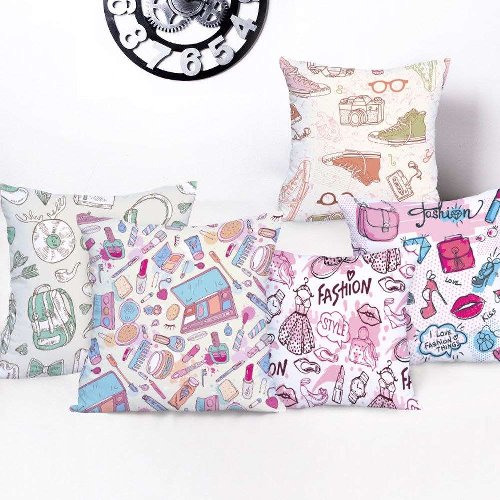 Elegant Cushion Covers Pink Toss Pillow Ice Cream Colorful