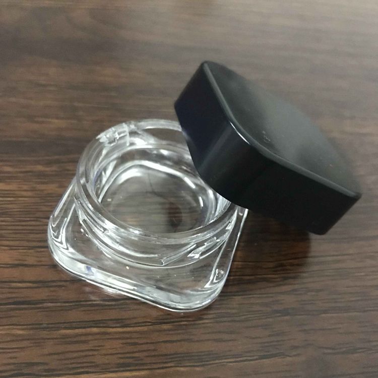 9ml Clear Tempered Glass Jar With Child Resistance Cap For Dry Herb Dab