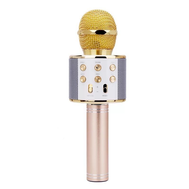 WS858 Handheld Microphone Bluetooth Wireless Speaker Mic Handheld Loudspeaker Portable Karaoke